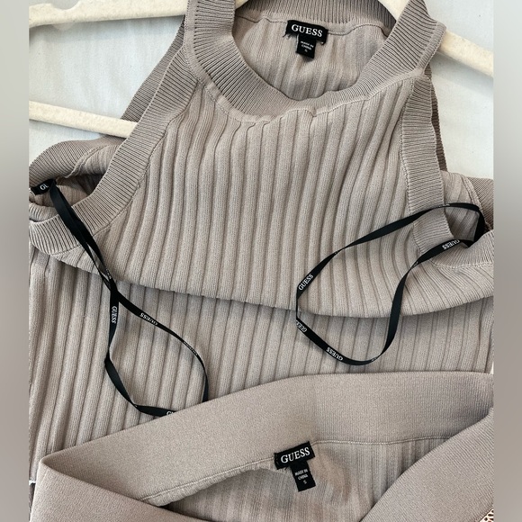 GUESS stretchy top and midi skirt set in taupe (like new, worn once) - Picture 8 of 8